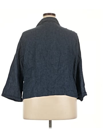 Flax 3/4 Sleeve Button-Down Shirt (view 2)