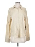 Lulus Metallic Tan Long Sleeve Blouse Size S - photo 1