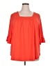 Unbranded Solid Orange 3/4 Sleeve T-Shirt Size 2X - photo 1