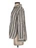 Max Studio 100% Rayon Stripes Silver Long Sleeve Button-Down Shirt Size S - photo 5