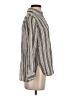 Max Studio 100% Rayon Stripes Silver Long Sleeve Button-Down Shirt Size S - photo 4