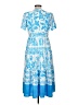 Ann Taylor 100% Polyester Blue Casual Dress Size 6 - photo 2