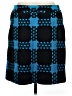 Per Se By Carlisle 100% Wool Argyle Blue Black Wool Skirt Size 8 - photo 2