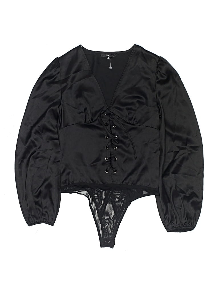 Pre-owned Lulus Long Sleeve Blouse In Black
