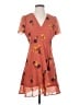 Madewell 100% Polyester Floral Orange Casual Dress Size 2 - photo 1