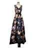 MARCHESA notte Floral Blue Cocktail Dress Size 2 - photo 1