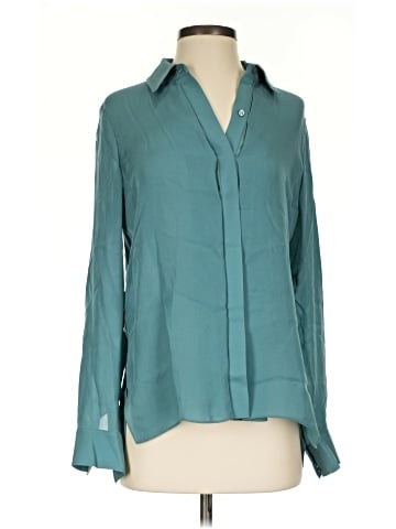 Vince. Long Sleeve Silk Top (view 1)