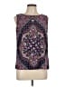 Renee C. 100% Polyester Paisley Purple Sleeveless Blouse Size L - photo 1