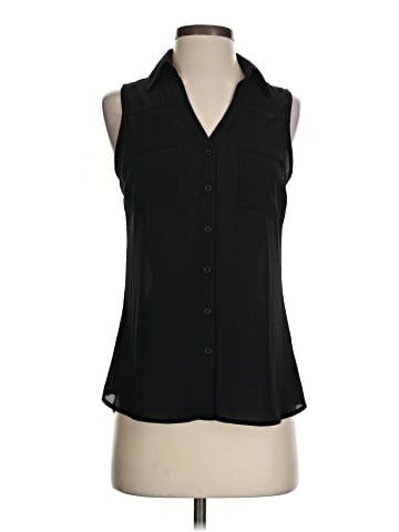Express Sleeveless Button-Down Shirt (view 1)