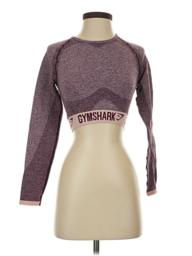 Pre-owned Gymshark Long Sleeve T-shirt In Burgundy