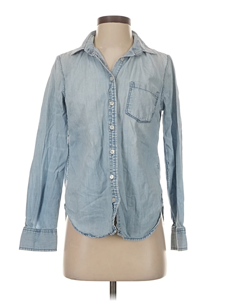Pre-owned Jcrew Long Sleeve Button Down Shirt In Blue