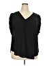 Torrid 100% Polyester Black Short Sleeve Blouse Size 2X Plus (2) - photo 1