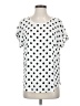 Maurices 100% Polyester Polka Dots White Short Sleeve Blouse Size XS - photo 1