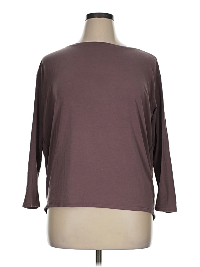 Pre-owned Lululemon Athletica 3/4 Sleeve T-shirt In Brown