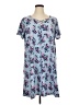 Pink Rose Floral Blue Casual Dress Size 1X - photo 1