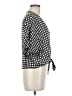 Express Houndstooth Black 3/4 Sleeve Blouse Size XS - photo 4