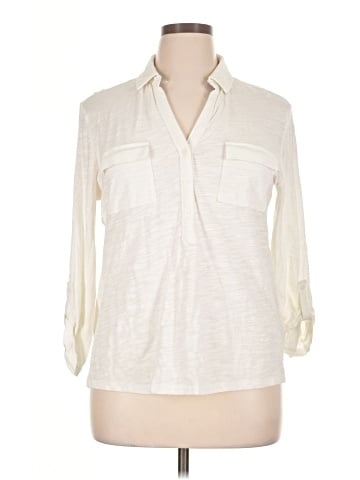 Jones New York 3/4 Sleeve Button-Down Shirt (view 1)