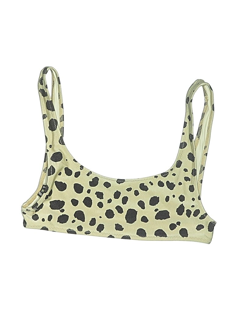 Pre-owned Triangl Swimsuit Top Green Animal Print Pattern Swimwear