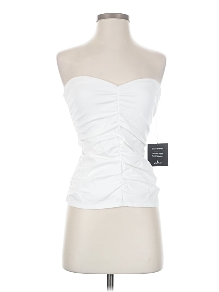 Pre-owned Lulus Sleeveless Top White Strapless Neckline Tops