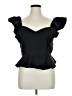 Express 100% Polyester Black Short Sleeve Blouse Size XL - photo 1