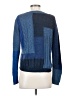 Diane von Furstenberg 100% Cotton Color Block Blue Pullover Sweater Size S - photo 2