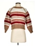 Unbranded 100% Polyester Stripes Brown Pullover Sweater Size XS - photo 1