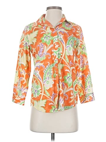 Lauren by Ralph Lauren 3/4 Sleeve Button-Down Shirt (view 1)