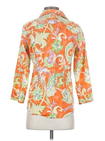 Lauren by Ralph Lauren 3/4 Sleeve Button-Down Shirt (view 2)