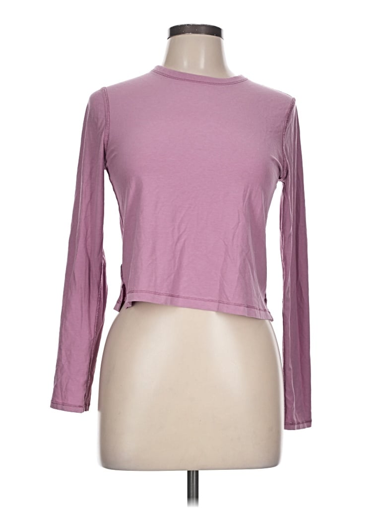 Pre-owned Lululemon Athletica 3/4 Sleeve T-shirt In Purple