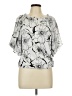 Perseption Silver Short Sleeve Blouse Size L - photo 1