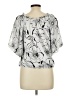 Perseption Silver Short Sleeve Blouse Size L - photo 2