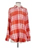 Pilcro Plaid Orange Long Sleeve Button-Down Shirt Size S - photo 1