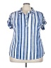 Joie De Vivre Stripes Blue Short Sleeve Blouse Size 3X - photo 1