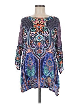 Johnny Was 3/4 Sleeve Silk Top