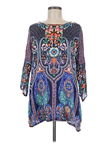 Johnny Was 3/4 Sleeve Silk Top (view 1)