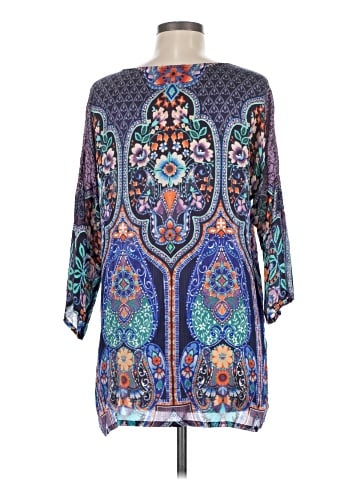 Johnny Was 3/4 Sleeve Silk Top (view 2)