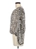 Ann Taylor 100% Polyester Animal Print Silver Long Sleeve Blouse Size M - photo 5