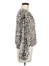 Ann Taylor 100% Polyester Animal Print Silver Long Sleeve Blouse Size M - photo 4