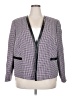 Tahari by ASL 100% Polyester Houndstooth Purple Blazer Size 20w - photo 1