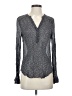 Paige 100% Silk Gray Long Sleeve Silk Top Size S - photo 1
