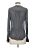 Paige 100% Silk Gray Long Sleeve Silk Top Size S - photo 2