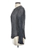 Paige 100% Silk Gray Long Sleeve Silk Top Size S - photo 5