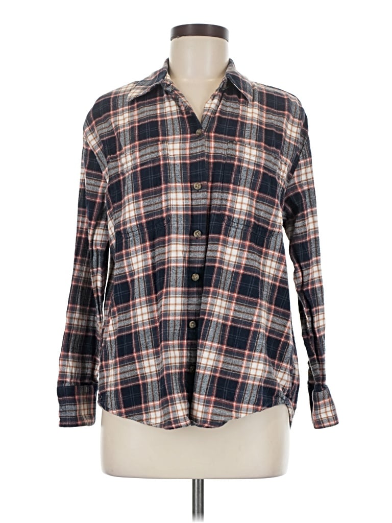 Pre-owned Old Navy Long Sleeve Button Down Shirt In Gray