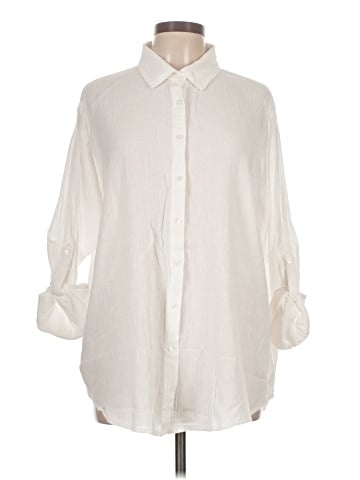 Elan 3/4 Sleeve Button-Down Shirt (view 1)