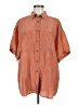 Compagnie Internationale Express 100% Silk Orange button down Size M - photo 1