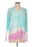 Kokun 100% Cotton Tie-dye Teal Pullover Sweater Size L - photo 1