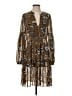 BCBGMAXAZRIA 100% Polyester Print Brown Casual Dress Size XS - photo 1