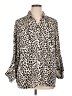 Talbots Outlet 100% Polyester Animal Print Ivory Long Sleeve Blouse Size XL - photo 1