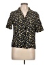 Liz Baker Essentials 100% Polyester Floral Black Short Sleeve Blouse Size 10 - photo 1