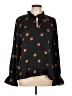Waverly Grey 100% Polyester Polka Dots Black Long Sleeve Blouse Size L - photo 1